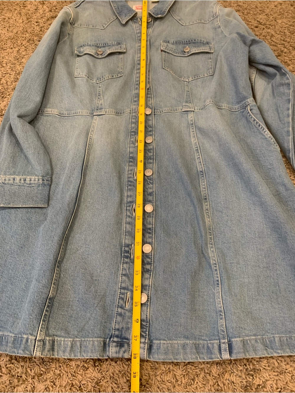 NWT women’s Levi's Light Blue Western Denim Button-Up long sleeve Dress - Picture 15 of 15